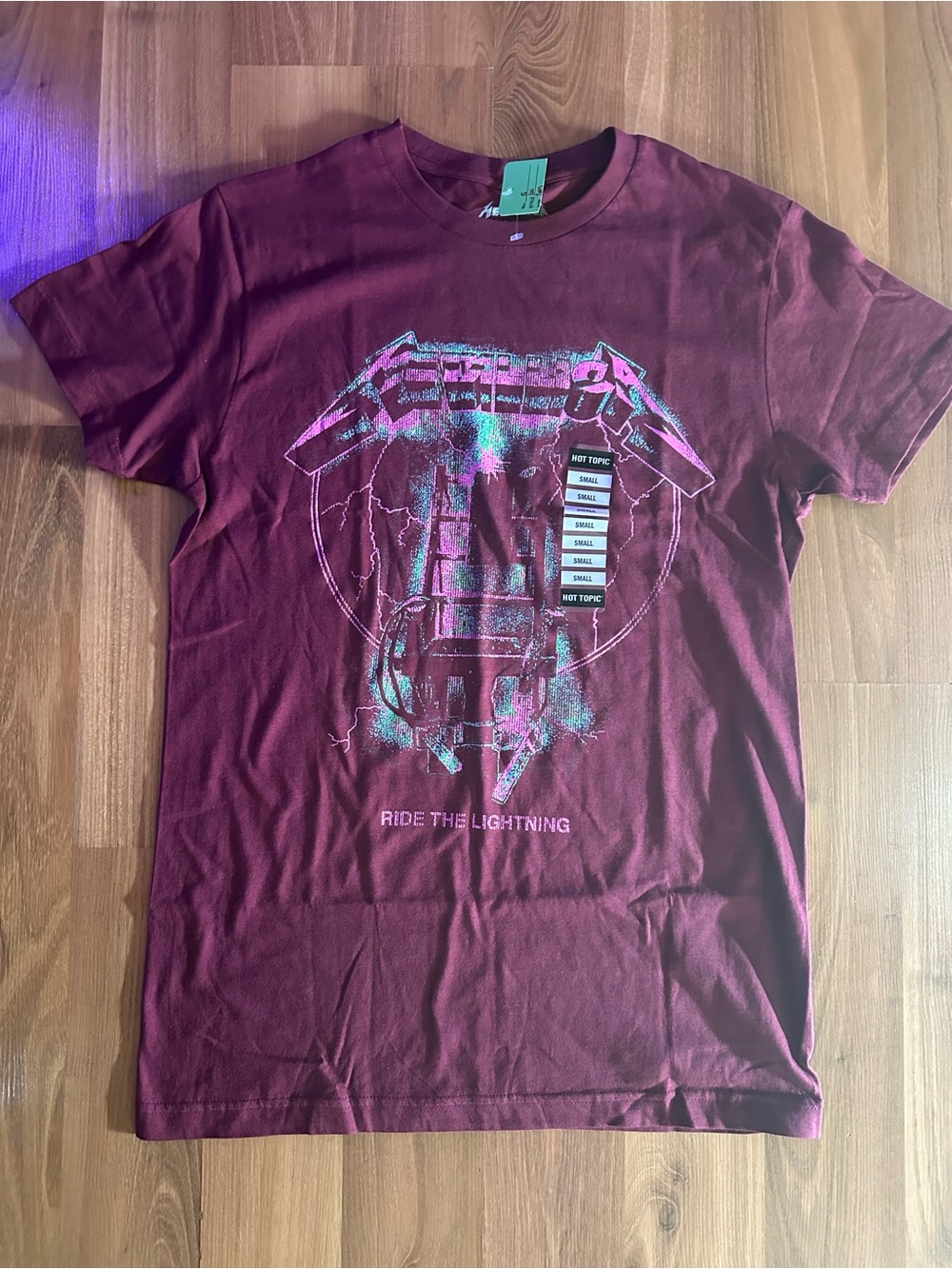 Hot Topic Maroon 'Ride the Lightning' Graphic Tee